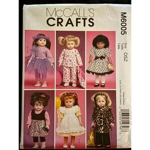 M6005 McCall's Sewing Pattern Outfits and Accessories for 18" Doll